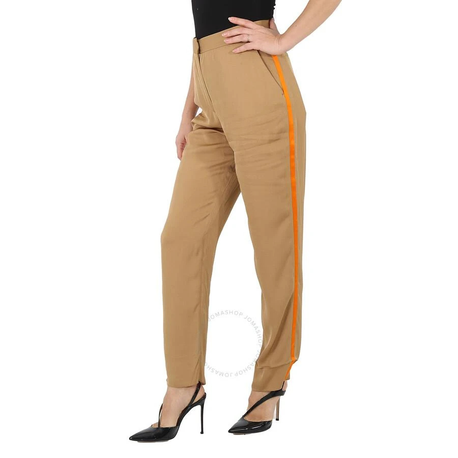 Burberry Satin Stripe Crepe Tailored Trousers In Driftwood 2