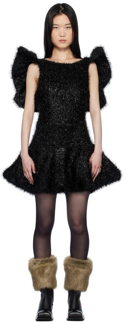PAULA CANOVAS DEL VAS Black Puff Minidress 1