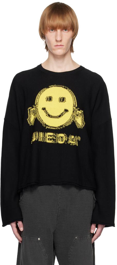 JieDa Black Smile Over Sweater