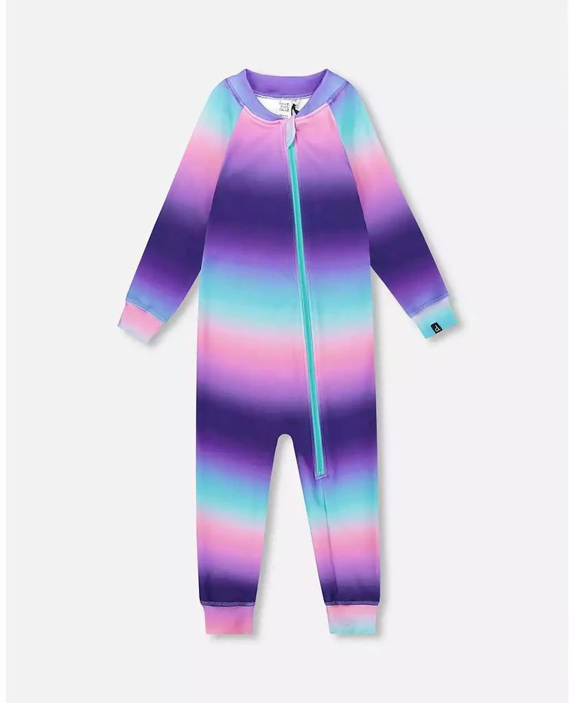 Deux par Deux Baby Girls One-Piece Thermal Underwear Purple Gradient