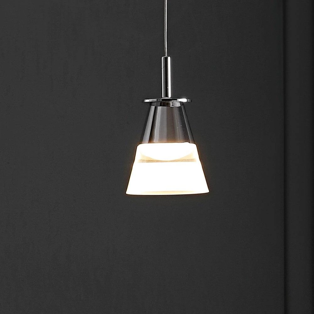 JONATHAN Y Alain 5" 1-Light Adjustable Metal Integrated LED Pendant 4