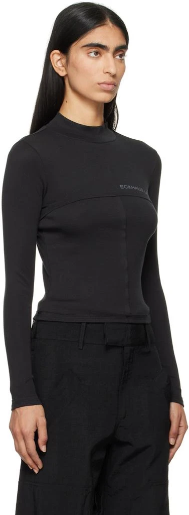 Eckhaus Latta Black Lapped Baby T-shirt 4