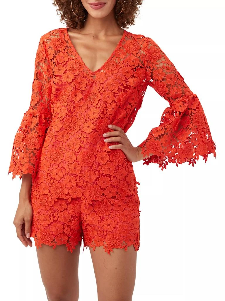 Trina Turk Smolder Floral Guipure Lace Top 2