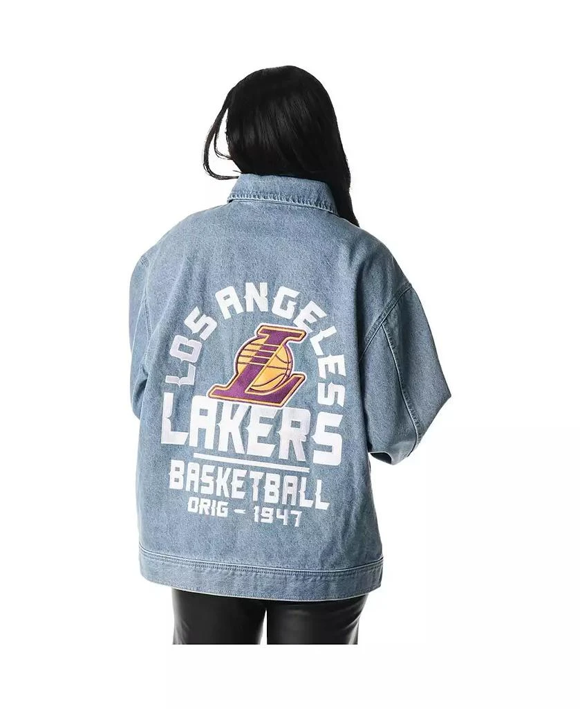 The Wild Collective Men's and Women's Blue Los Angeles Lakers Coaches Full-Zip Denim Jacket 4
