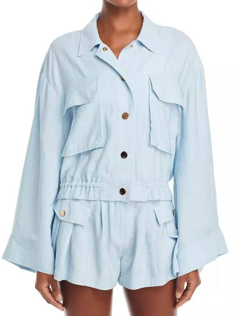 Ramy Brook Chelsea Snap Front Jacket In Crystal Blue 1