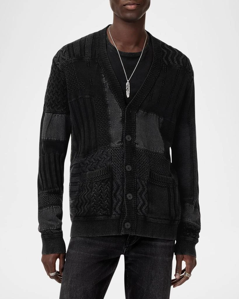 John Varvatos Men's Francis Patchwork Cardigan 5