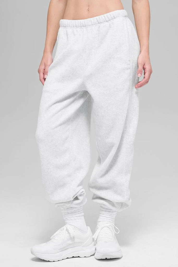 Alo Polar Fleece High-Waist Retreat Jogger - White Heather Grey 1