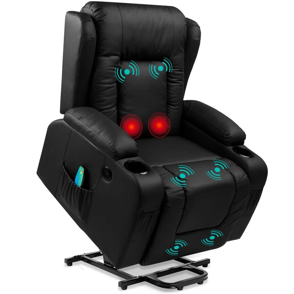 Best Choice Products Electric Power Lift Recliner Massage Chair Furniture w/ USB Port, Heat, Cupholders 10