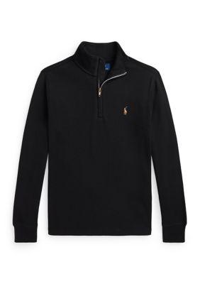 Ralph Lauren Lauren Childrenswear Boys 8 20 Cotton Interlock Quarter Zip Pullover Sweatshirt