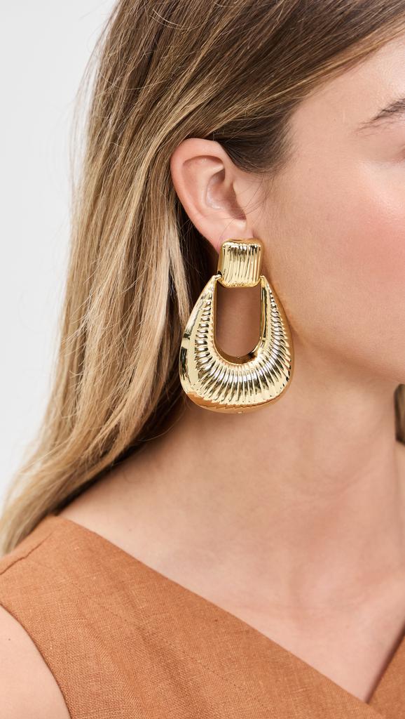 Ronny Kobo Striated Door Knocker Earrings