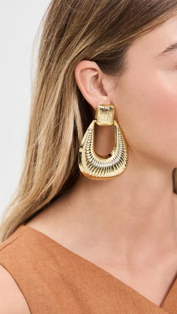 Ronny Kobo Striated Door Knocker Earrings 2