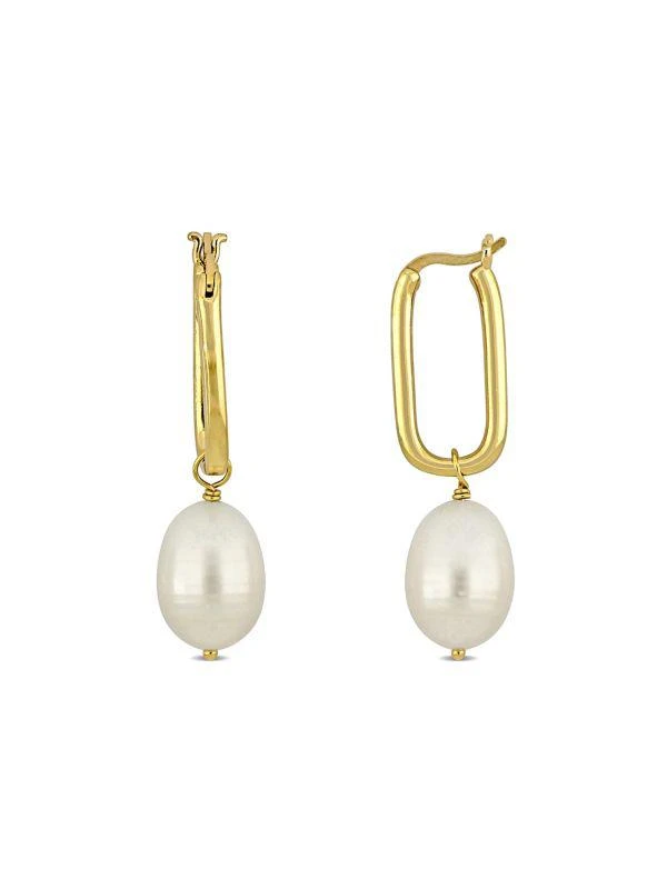 Sonatina 14K Goldplated Sterling Silver & 10MM-10.5MM Cultured Freshwater Pearl Drop Earrings 1