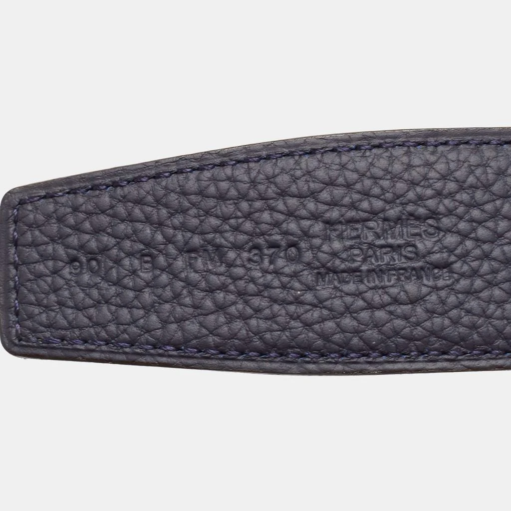 Hermes Hermes Bleu Nuit/Noir Togo and Box Leather Reversible Belt Strap 90 CM 5