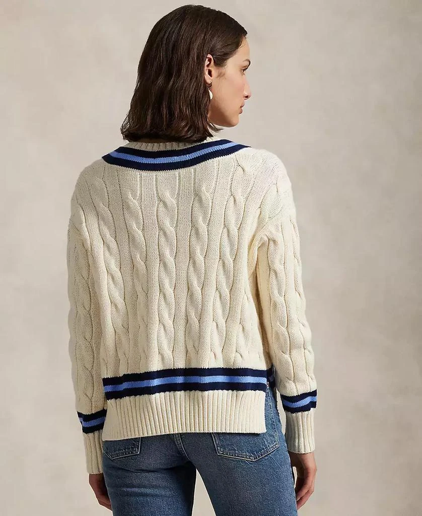 Ralph Lauren Women's Cable-Knit Cotton Cricket Sweater 4