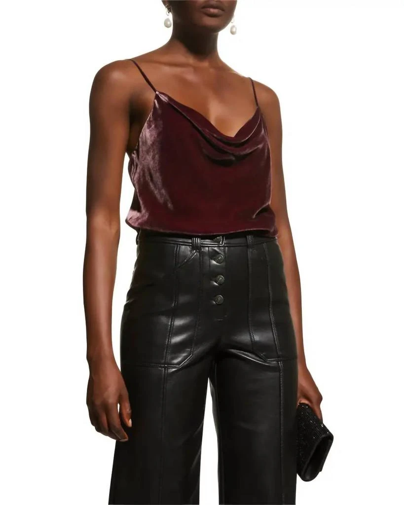 Cinq a Sept Callalily Velvet Cami In Red 1