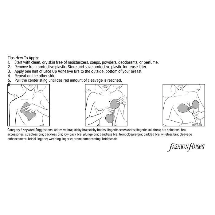 Fashion Focus Lace Up Adhesive Bra 4