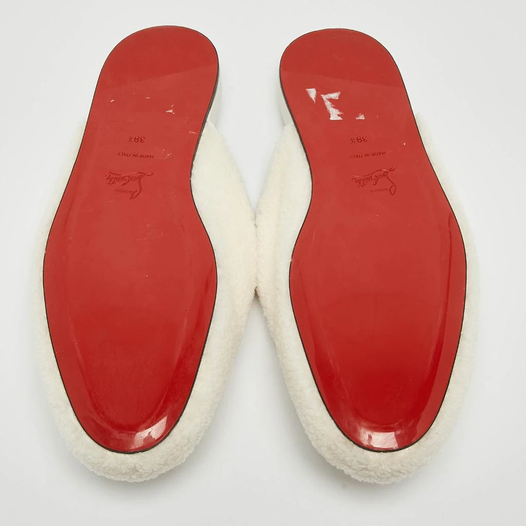 Christian Louboutin Christian Louboutin White Fur Coolito Donna Flat Mules Size 39.5 6