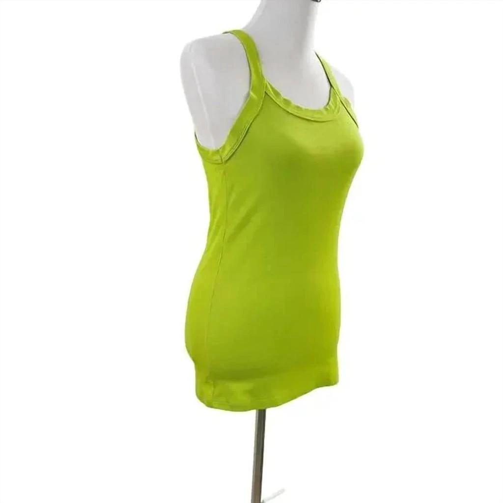 Josie Women's Ribbed Cotton Racerback Tank In Lime Green 2