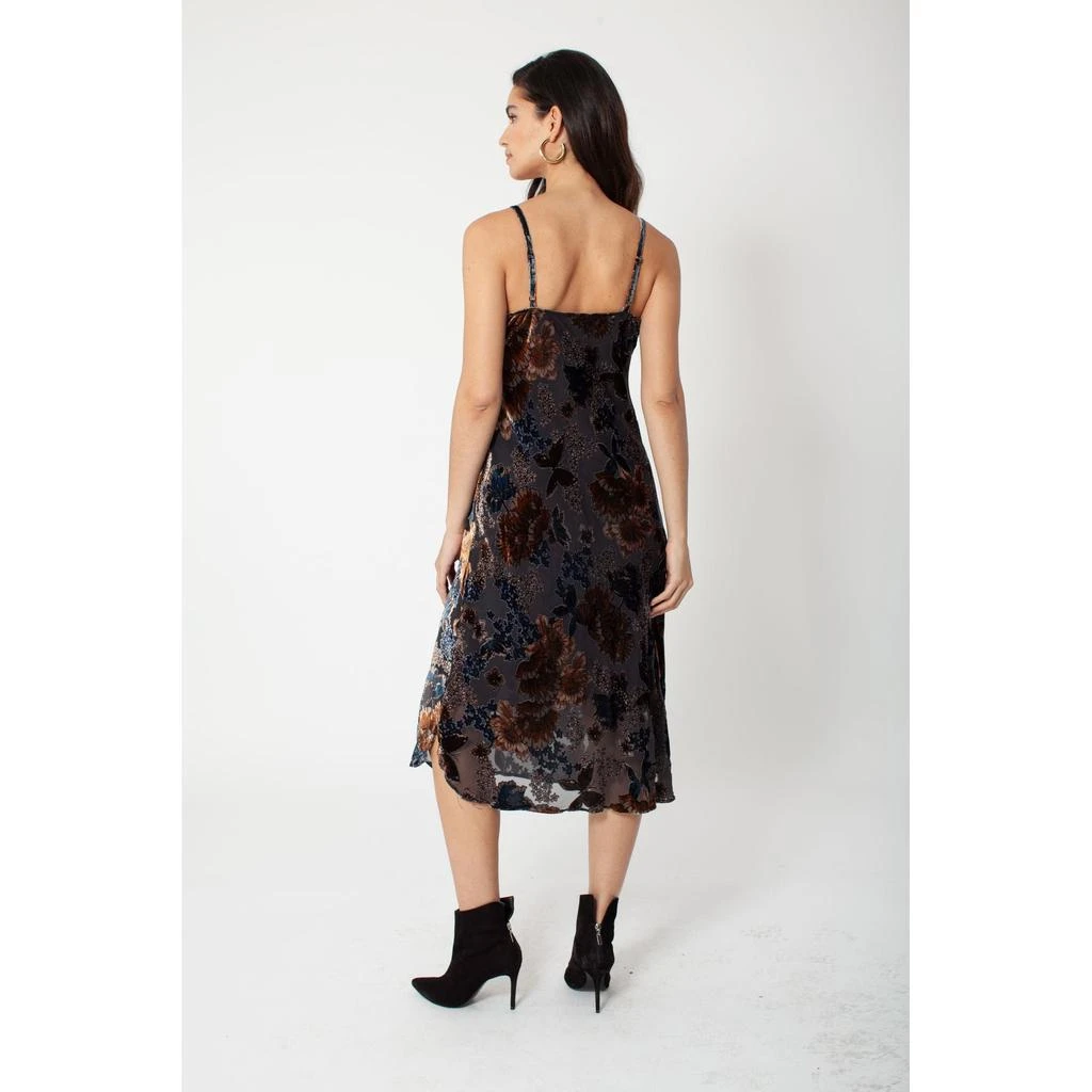 Hale Bob Lara Velvet Burnout Slip Dress Beaded 2