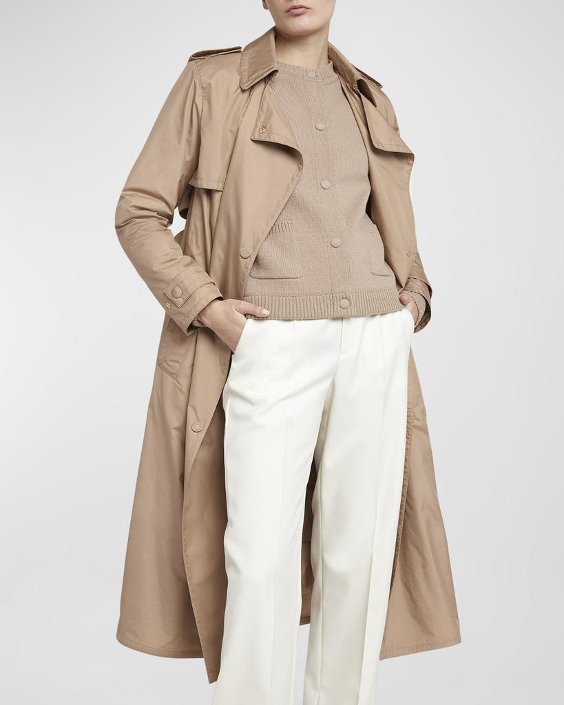 【関税＆送料込み】Moncler 'Barbetane' Beige Polyester Tren Moncler Barbentane Lightly Padded Trench Coat - Coats - Free