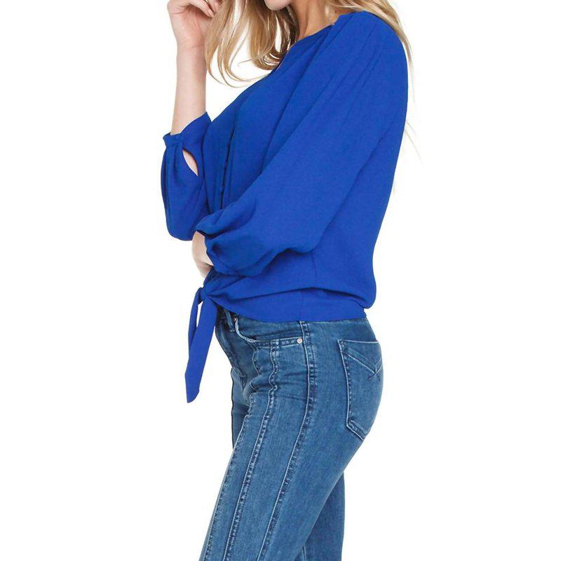 1.State Tie Front Blouse In Yacht Blue