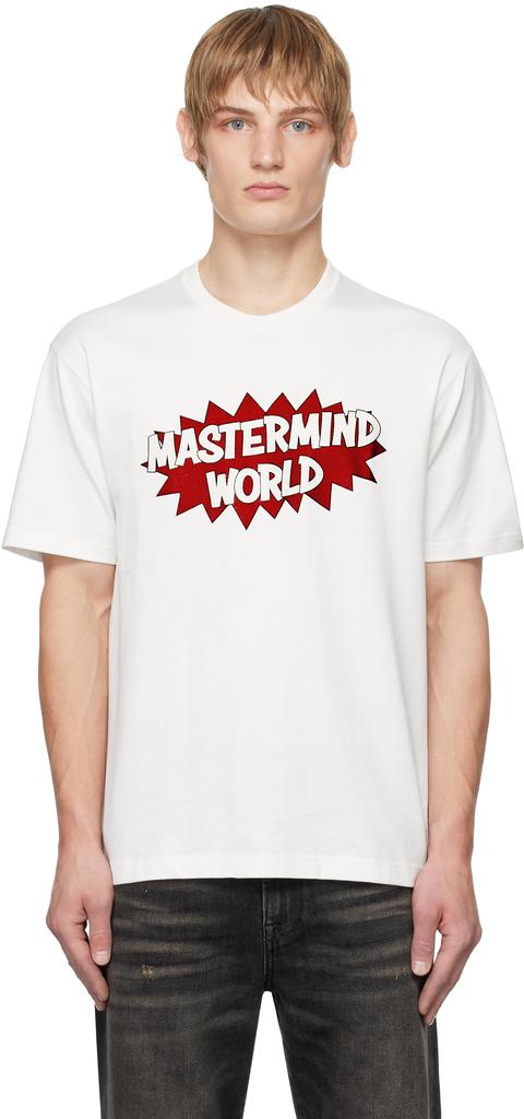 mastermind WORLD White MW Glitter T-shirt