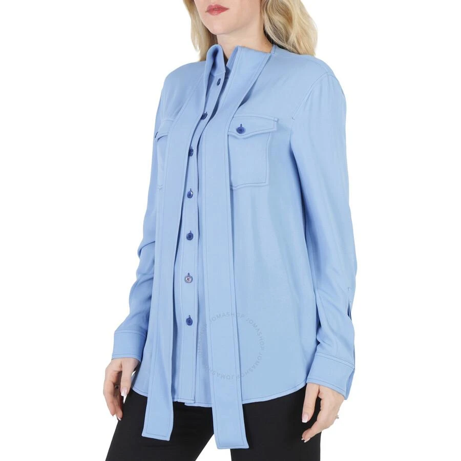 Burberry Ladies Soft Cornflower Blue Ollyrl Pussybow Shirt 2