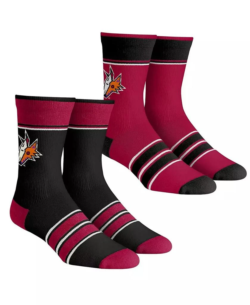 Rock 
Em Youth Boys and Girls Socks Arizona Coyotes Multi-Stripe 2-Pack Team Crew Sock Set