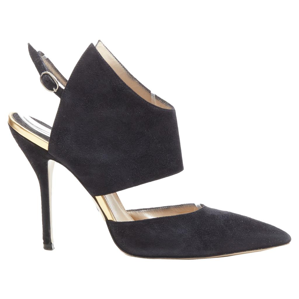 Paul Andrew Suede Pointed Winged Dorsay Pump
