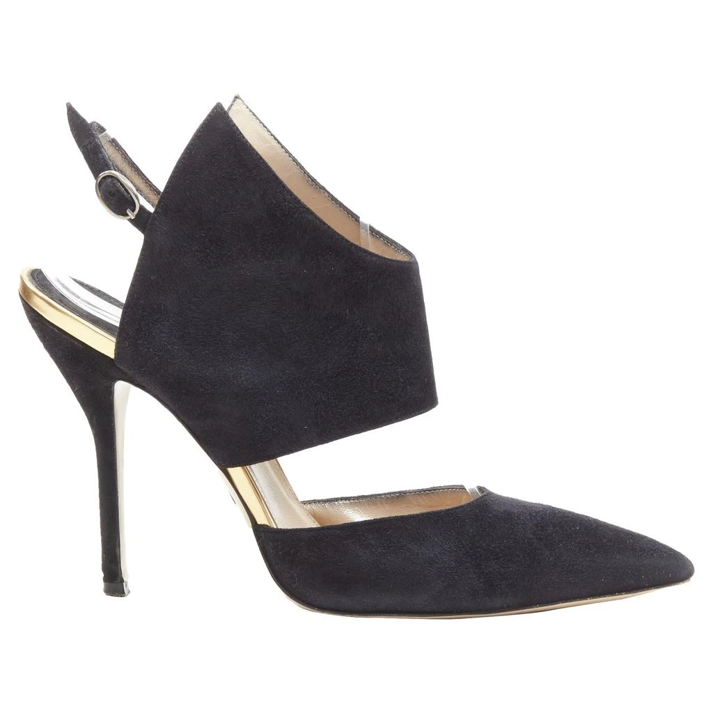 Paul Andrew Suede Pointed Winged Dorsay Pump 1