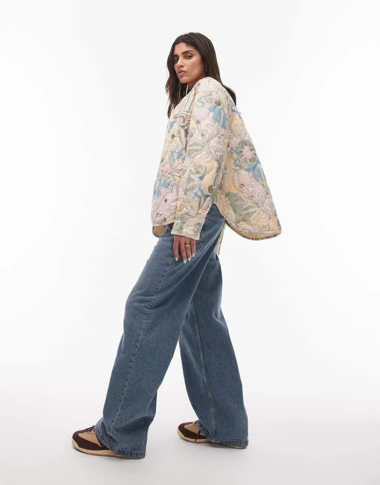 & Other Stories & Other Stories quilted jacket in abstract deco print 2