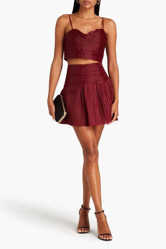 Aje Laurier Wave plissé-organza mini skirt 2