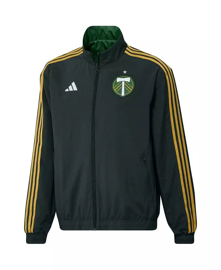 Adidas Men's Green Portland Timbers 2023 On-Field Anthem Full-Zip Reversible Team Jacket 2