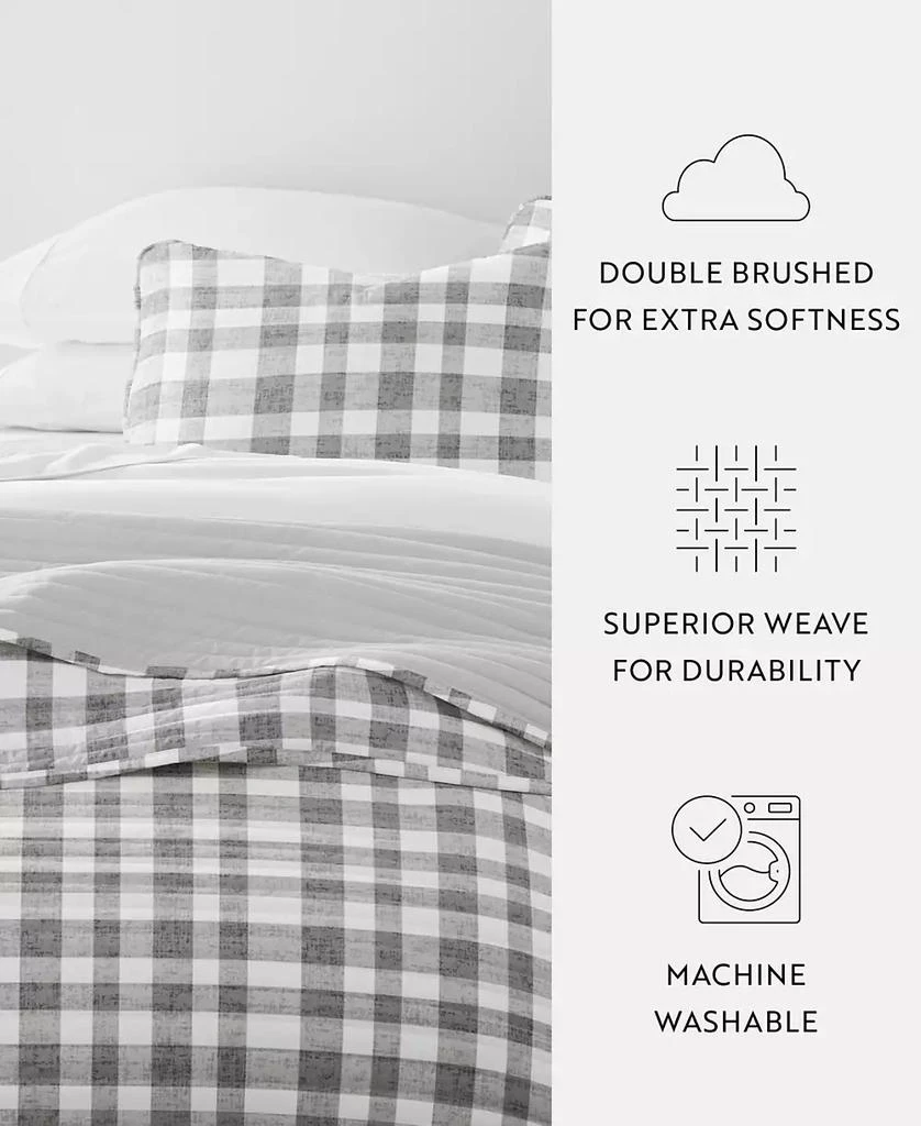 IENJOY HOME Watercolor Plaid Reversible 2-Pc. Quilt Set 5