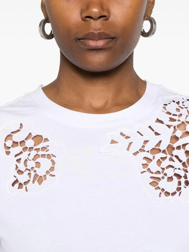 ERMANNO ERMANNO SCERVINO - Lace Detail Cotton T-shirt 4