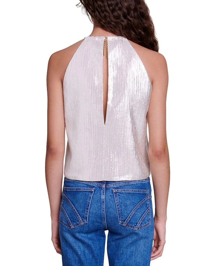 Maje Lirex Metallic Halter Top 3
