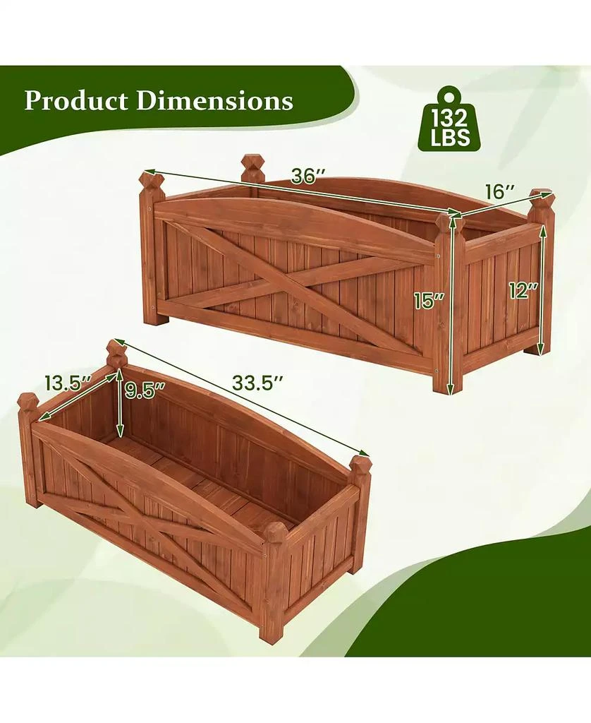 GOUUN Wooden Raised Garden Bed Drainage Holes for Patio Garden 3