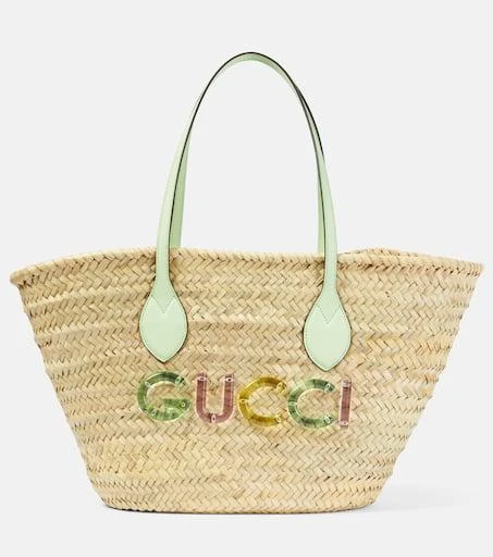 Gucci Small logo straw basket bag 1