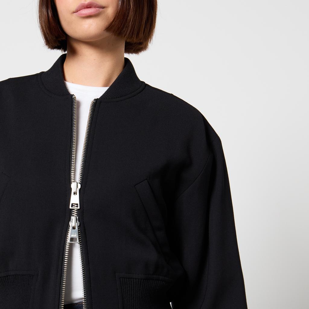 Shop Crepe Cropped Bomber Jacket on Sale at BeyondStyle