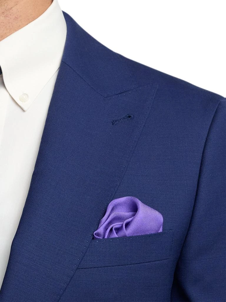 Paul Fredrick Wool Stretch Bengaline Peak Lapel Suit Jacket 6