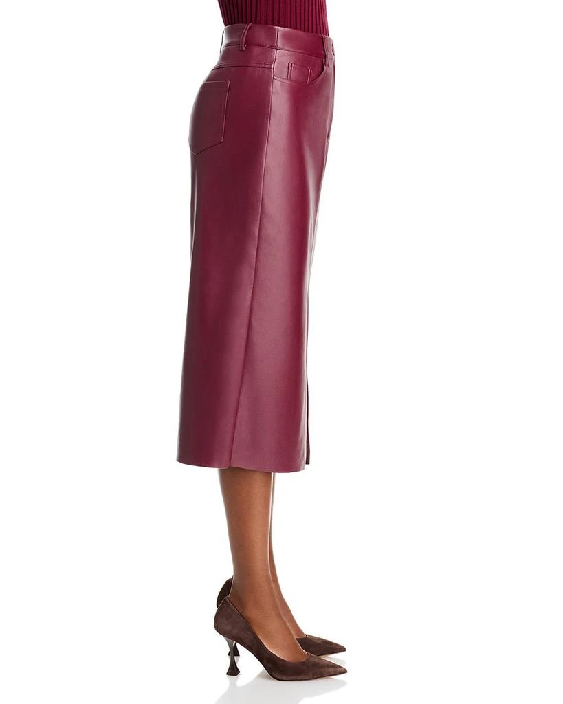 T Tahari Faux Leather Slim Midi Skirt 4