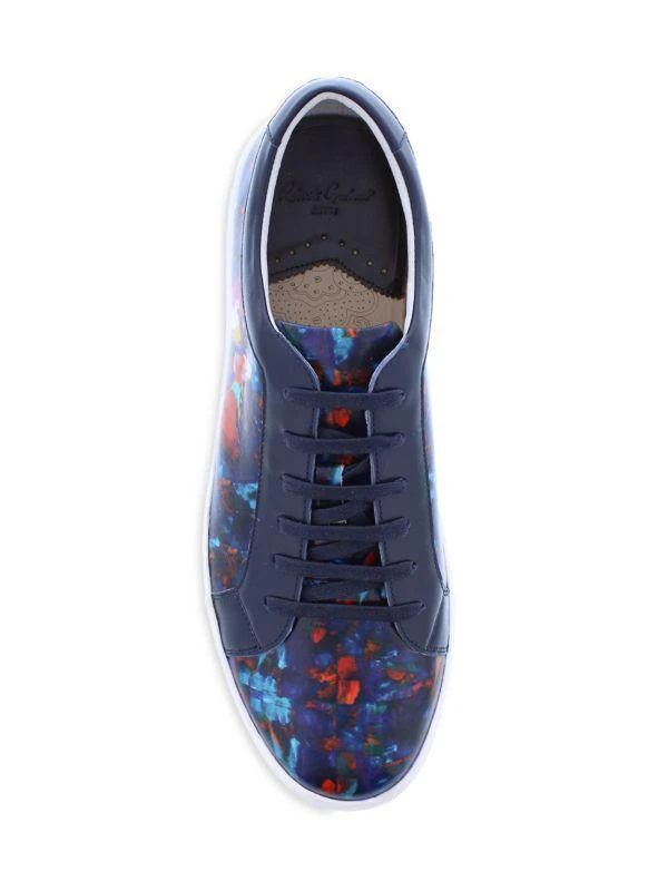Robert Graham Greatwhite Paint Leather Sneakers 4
