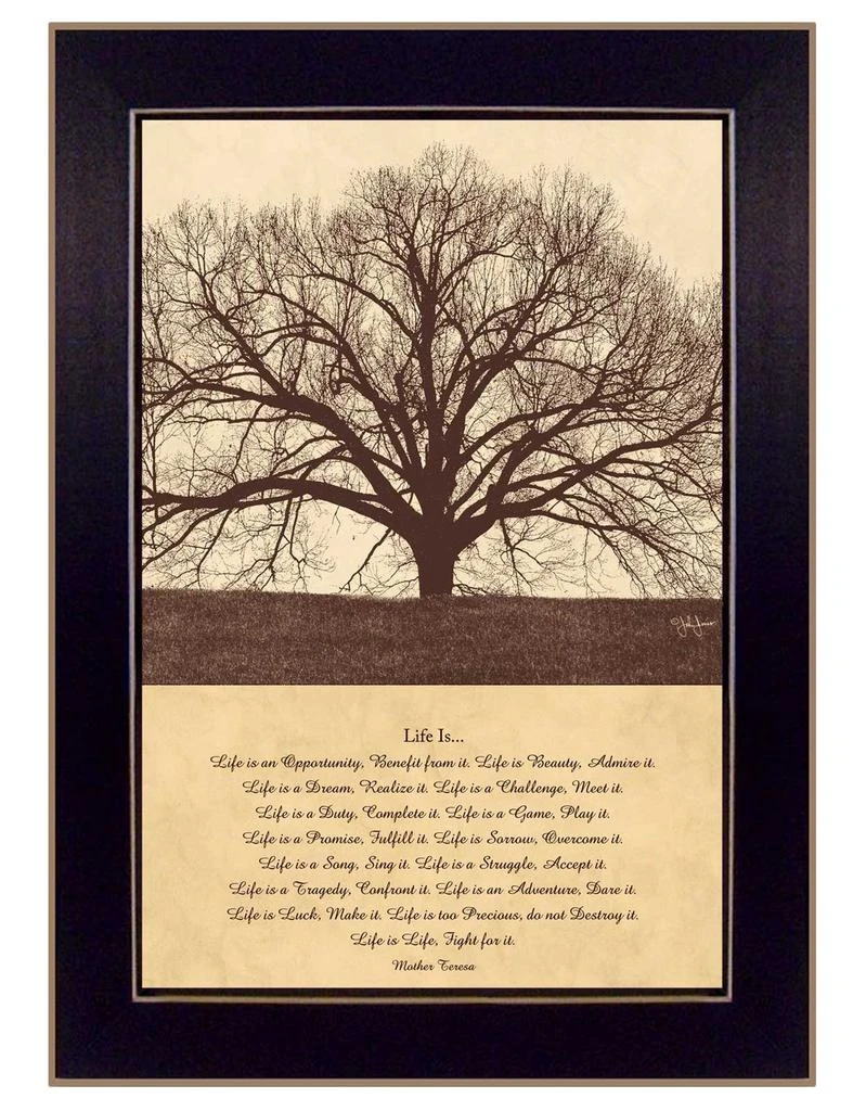 Hivvago Life Is 1 Black Framed Print Wall Art 2