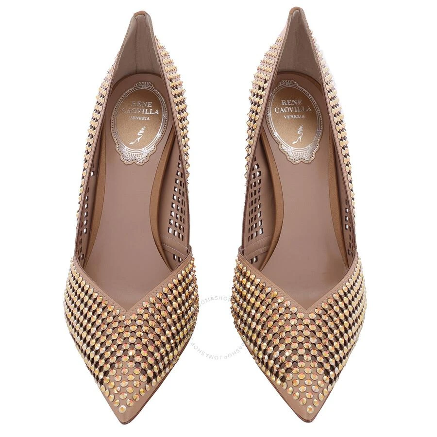 Rene Caovilla Ladies Gold Ginger Crystal Pumps 3