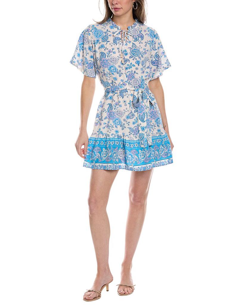 【英国発Sister Jane】Sapphire bow cloque mini dress Sister Jane Sapphire bow Cloqué Mini Dress Blue Sister Jane