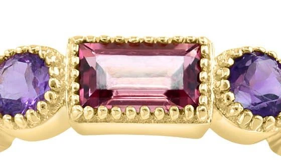 EFFY 14K Yellow Gold Pink Tourmaline & Amethyst Ring 4