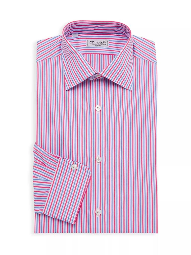 Charvet Striped Cotton Chambray Dress Shirt 1