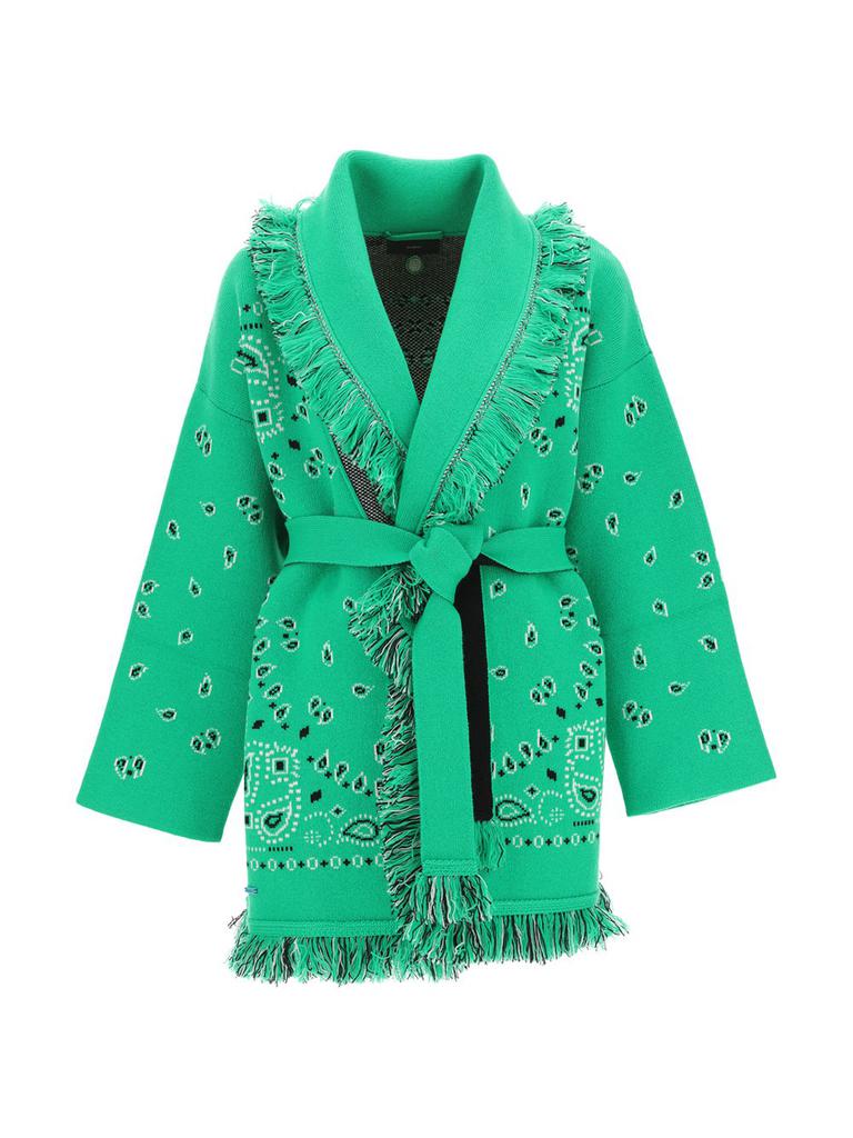 【ALANUI】fringed wool and cotton-blend jacquard コート ALANUI The Explosion of Nature fringed wool and cotton-blend