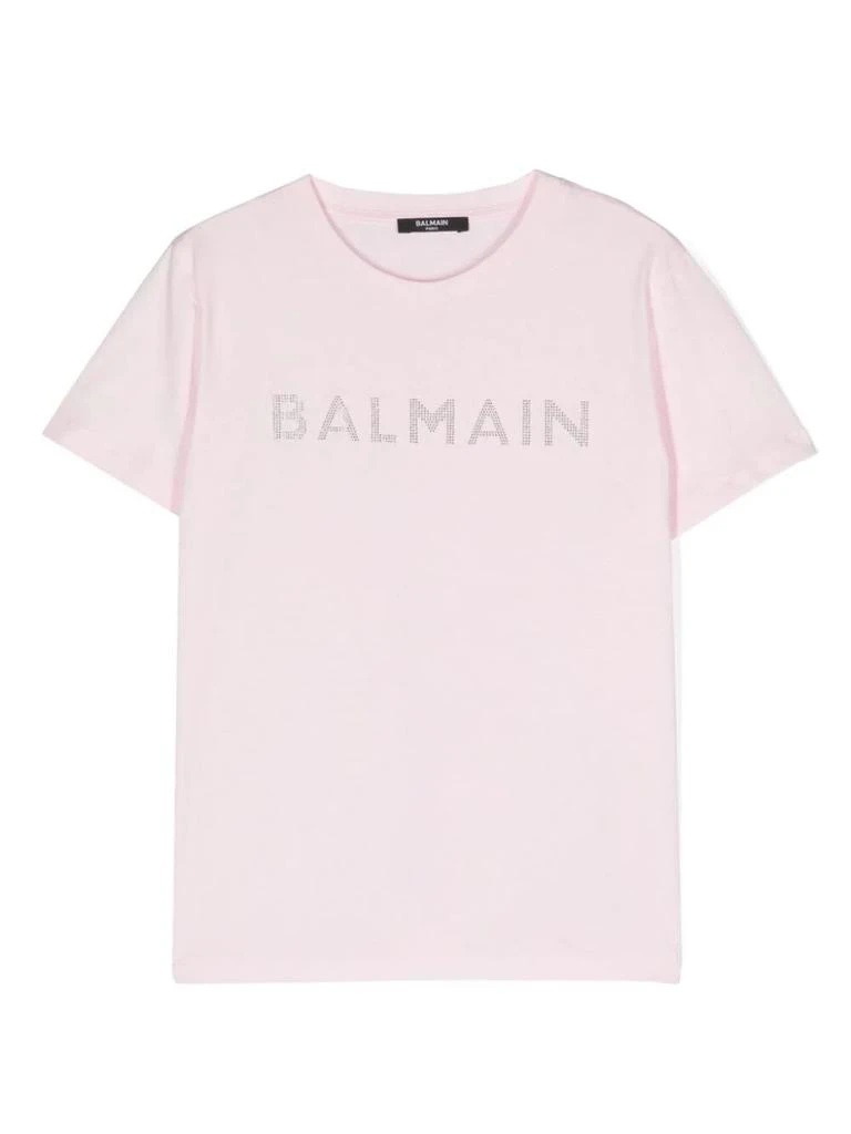 BALMAIN KIDS Jersey t-shirt with balmain logo 1