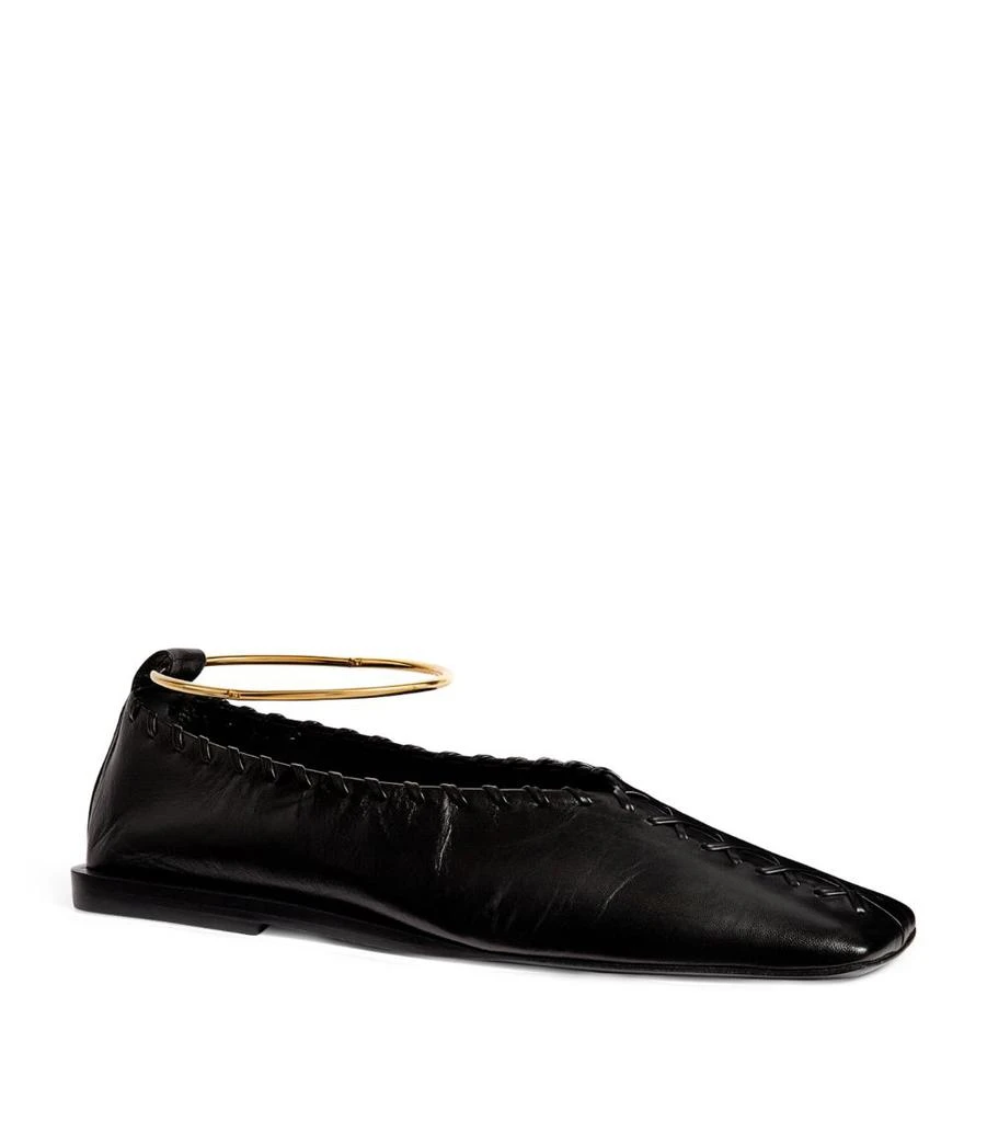 Jil Sander Leather Anklet-Detail Ballet Flats 4